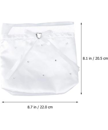 ARTIBETTER Satin Bridal Wedding Money Bag with Floral Lace - White Bridal Satin Flower Decorated Bag for Dollar Dance and Wedding Favor - Buy Online on GoSupps.com