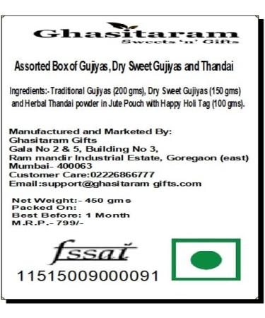 Assorted Box of Gujiyas Dry Sweet Gujiyas and Thandai - Buy Online on GoSupps.com