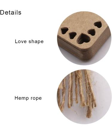 Koogel 100 PCS Gift Heart Tags Kraft Paper Tags with Natural Jute Twine Blank Hang Tags for Gift Bags Price Tags Name Tags for Wedding Holiday Valentine's Day Baby Shower Brown - Buy Online on GoSupps.com