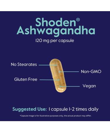 BESTVITE Advanced Ashwagandha 120mg w/Shoden (120 Vegetarian Capsules) - Clinically Studied Containing Industry Leading 35% Withanolide Glycosides - No Stearates - Vegan - Non GMO - Gluten Free 120 Count (Pack of 1) - Buy Online on GoSupps.com
