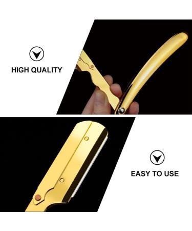 Lalafina Engraved Razor Holder - Foldable & Manual Razor Trimmer - Premium Barber Shaving Accessory | 14.5x2.5cm Gold - Buy Online on GoSupps.com