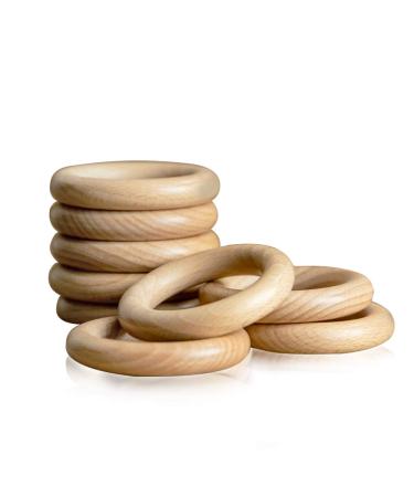 Bopoobo 60mm Unfinished Wooden Rings - Natural Beech Craft Rings for DIY Baby Teething Toys & Accessories (10 pcs) - Buy Online on GoSupps.com