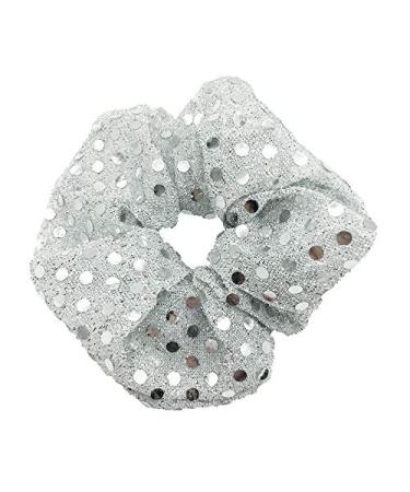 4 Pcs Silver Sequins Christmas Hair Scrunchies - Perfect for Parties, Gym, Dance - Elastic Ponytail Holders - Buy Online on GoSupps.com