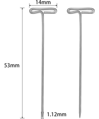 100 Pack 2 Inch Wig T-Pins with Plastic Box - Silver Steel T-Pins for Blocking Knitting, Modeling, and Crafts - Buy Online on GoSupps.com