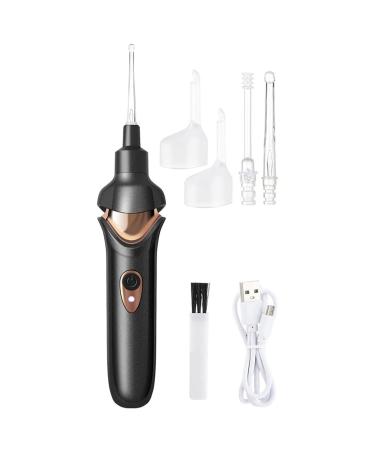Ear Wax Removal Tool Kit Ear Cleaner Automatic Electric Vacuum Earwax Remover with Led Light Powerful Suction for Adults Kids Painless Cleaning Tool Black