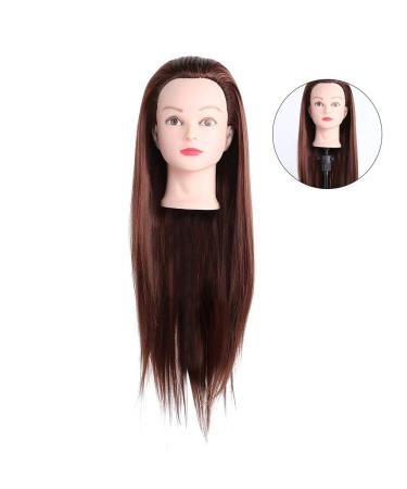 Hairdresser Practice Head - Dark Brown Shear Doll for Hair Styling & Salon Display - Buy Online on GoSupps.com
