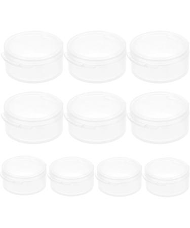 SUPVOX 10pcs Mini earplugs container storage case clear round box with cover pill case for earplugs pills tiny bead(White) - Buy Online on GoSupps.com