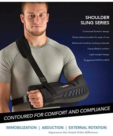 United Ortho 200070-05 Premium Shoulder Sling - Medium Black | International Shipping Available - Buy Online on GoSupps.com
