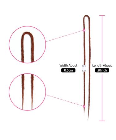 DSoar 20 Double Ended Synthetic Dreadlocks - 10 Strands Crocheted Braided Hair Extensions for Hip-Hop & Reggae Style - Soft & Thin 0.6cm - Buy Online on GoSupps.com