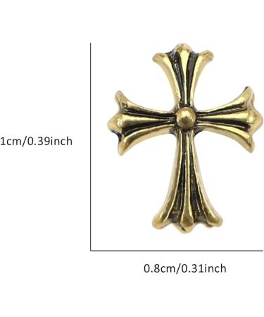 60PCS Cross Nail Art Charms Metal 3D Punk Ornaments for Manicure - DIY Nail Decoration Supplies in Bronze & Antique Silver - Buy Online on GoSupps.com