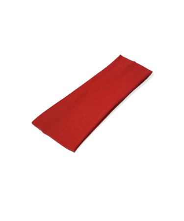 WESTEND CHOICE 7cm Wide Headbands Plain Stretchy Hairband Unisex Kylie Headband Bandeau Gym Exercise Headbands for Women & Men Soft Yoga Head Band (Red)