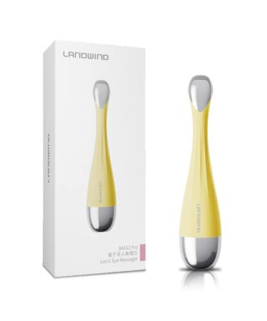 LANDWIND Eye & Face Massage Wand Electric  107  Heat Compress to Enhance Product Absorption & Remove Swelling  Vibration to Relieve Eye Fatigue  Smart Devices Anti Aging/Dark Circles (Yellow)