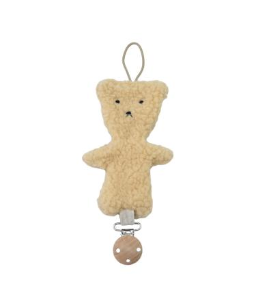 Zceplem Pacifier Band & Plush Bear Clip | Soothing Pacifier Holder for Babies | Baby Accessories for Travel - Light Brown - Buy Online on GoSupps.com