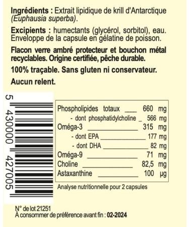 Pure Krill Oil Concentrated 1180mg Omega 3 EPA DHA and Antioxidant 90 capsules Eco-responsible no fish odorless. Made in France Pharmaceutical quality glass bottle. - Buy Online on GoSupps.com