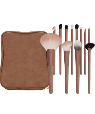 DFHBFG 12 Cream Makeup Brush Set Eyeshadow Brush Concealer Brush Blush Brush Foundation As the picture shows As the picture shows D