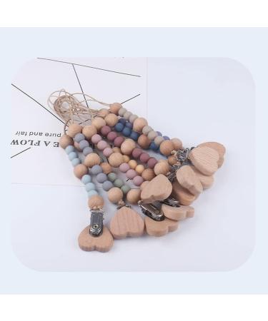 Ibeafilly Baby Pacifier Chain Clip | Unisex Silicone & Wood Pacifier Strap | Triangle Design for Bibs - Buy Online on GoSupps.com