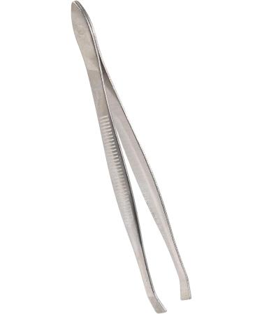 Duontyye Silver Tone Slanted Flat Tip Metal Hair Eyebrow Tweezer Cosmetic Tool for Lady - Buy Online on GoSupps.com