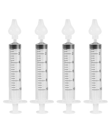 4 pieces of nasal syringe for babies nasal rinsing children portable 10ml with nasal cover made of silicone clean and reusable safer and comfortable (10ml 4) 10ml 4.0