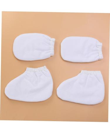 minkissy 2 Pairs Spa Gloves Insulated Gloves Foot Spa Cover Bath Treatment Mitt Hand Treatment Mitts Paraffin White Thicken - Buy Online on GoSupps.com
