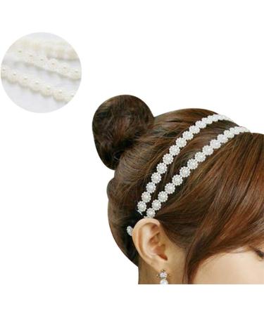Double Row Flower Headband Pearl Headwear Elastic Hair Band Sunflower Hair Accessory - Buy Online on GoSupps.com