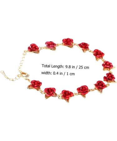 CHILDWEET Rose Bracelet Wristbands Bracelets Red Decor Rose Decor Women Jewelry Accessories Miss Alloy Fashion - Buy Online on GoSupps.com