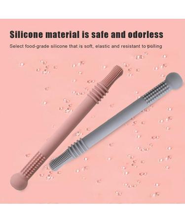 Buy BPA-Free Silicone Bite Ring & Chew Tubes for Babies - 4 Pack with Cleaning Brush | Safe Toddler Sensory Toys - Buy Online on GoSupps.com