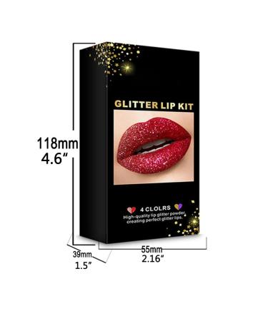 Long Lasting Waterproof Lip Glitter Kit | Shiny Glitter Lip Powder Set for Makeup Art - International Shipping Available - Buy Online on GoSupps.com