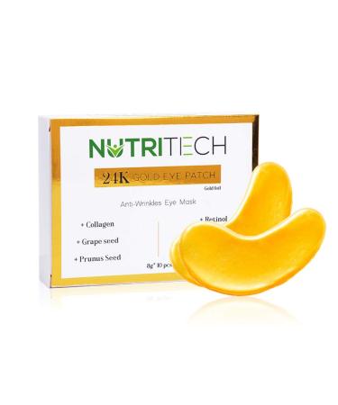 Under Eye Patches 24K Gold Collagen Under Eye Mask Anti-Aging Under Eye Treatment Mask for Puffy Dark Circles Wrinkles 10 pairs