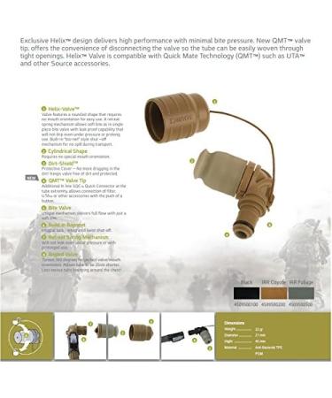 SOURCE Outdoor Helix Valve Kit - High-Flow Bite Valve for Full Flow - QMT Quick Connect Mechanism - Dirt Shield - Coyote - Buy Online on GoSupps.com