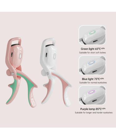 Heated Eyelash Curler Electric Eyelash Curlers Portable Heated Eyelash Clip for Make Up Rechargeable with 3 Modes and Memory Function for Long Lasting Curls Naturally Eyelashes (White) - Buy Online on GoSupps.com