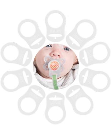 Tanker Street 10 pieces silicone ring adapter baby ring adapter for pacifier chains clear silicone button style buckle buckle buckle clips brackets transparent