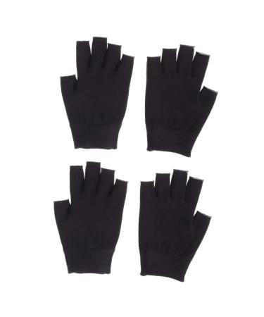 FRCOLOR 2 Pairs Black Gloves Moisturizing Gloves Hydrating Glove Gel Gloves Mositurizing Fingerless Glove Mositurizing Glove Spa Glove Whitening Glove Apparel Simple