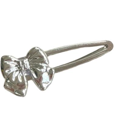 AJOIDR 2000s Metallic Hairclip for Teens Girl Silver Bowtie Hair Clip Hair Barrettes for SideBang 2000s Hair Styling Tool - Buy Online on GoSupps.com