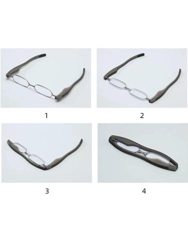 Stylish Folding Thin Reading Glasses for Men & Women - Lightweight Compact Eyeglasses in Gray (1.0 to 3.0 - Buy Online on GoSupps.com