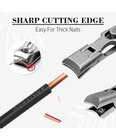German Nail Clippers for Men - 2024 Ultra Sharp Heavy Duty Toe Clippers for Seniors with Catcher File (Black - Buy Online on GoSupps.com