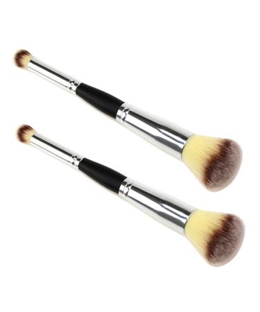 FRCOLOR 4 Pcs Powder Brush Double Ended Makeup Brush Complexion Brush Makeup Blush Brush Makeup Tool Tools Dual Ended Brush Loose Powder Tool Woman Applicator Trimming Aluminum Tube