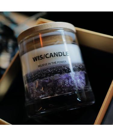 Buy WIS/CANDLE Amethyst Crystal Aromatherapy Candle - Healing & Relaxation for Office & Academics - Buy Online on GoSupps.com
