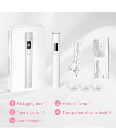 URAQT Handheld UV Nail Lamp - Rechargeable USB Nail Dryer with LED Screen and Timer | Portable Gel Nail Light for Women - Buy Online on GoSupps.com