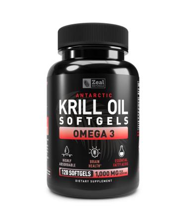 Antarctic Krill Oil 1000mg (120 Softgels) Omega 3 Krill Oil Supplement with EPA, DHA & Astaxanthin - Omega 3 Fish Oil for Joint, Brain, and, Heart Support for Men and Women 120 Count (Pack of 1) - Buy Online on GoSupps.com
