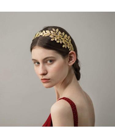 Golden Laurel Leaf Crown Tiara | Greek Roman Costume Accessory | Women's Headband Hair Comb | Bridal Wedding Headpiece - Buy Online on GoSupps.com