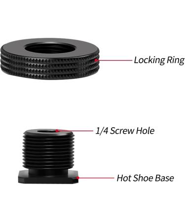  2 Packs - Atmoshue 1/4" Female Thread to Hot Shoe Adapter Hot Shoe Mount Adapter with 1/4 to 1/4" Male Screw Adapter for Magic Arm Monitor Video Light - Buy Online on GoSupps.com