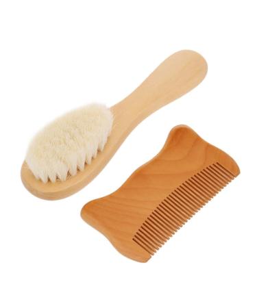 Healeved 2pcs Newborn Hair Brush Scalp Comb Toddler Hair Brush Wooden Baby Hairbrush Infant Hair Comb Newborn Hair Comb Bracket Hair Brush Beard Knife Hair Brush Shampoo Hair Brush Set Baby