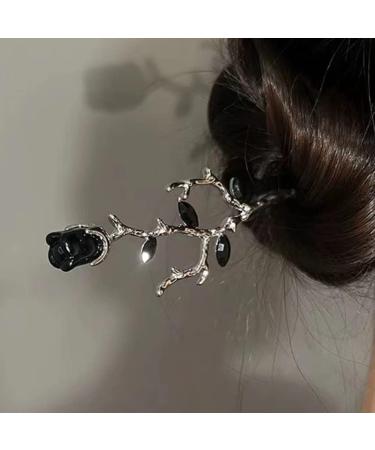 FRCOLOR Metal Chopsticks Metal Chopsticks Rose Flower Hair Sticks Flower Hair Pin Retro Hair Chopstick Bun Hair Holder Valentines Day Gift Silver Flower Hair Accessories Flower Hair Accessories - Buy Online on GoSupps.com