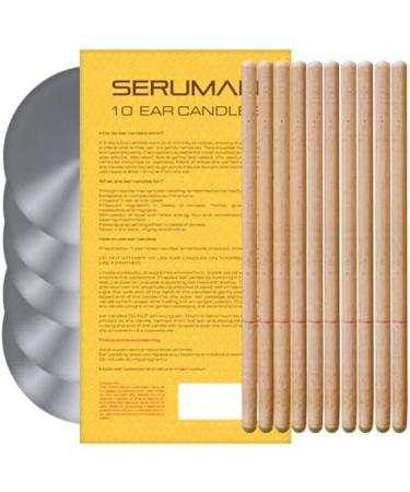 Natural Beeswax Ear Candles (5 Pairs) with Protective Discs - Seruman Therapeutics - Buy Online on GoSupps.com