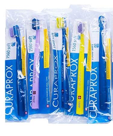 Curaprox 5 x Toothbrush CS 1560 Soft - Manual toothbrush for adults with 1560 Soft CUREN bristles - 5 pieces random color