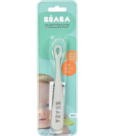 B ABA Silicone Baby Spoon - 1st Stage Weaning Spoon - Grey Light Mist - Buy Online on GoSupps.com