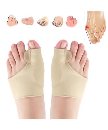 2/3 Premium Bunion Corrector Sock Bunion Corrector Sock Orthopedic Bunion Toe Corrector Hallux Valgus Corrector Bunion Socks Toe Straightener for Big Toe Bunion Pain Relief (2 Pairs Brown) 2 Pairs Brown