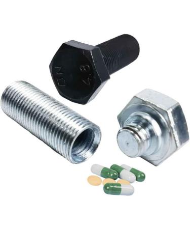 Portable Travel Pill Organizer Case - 2 Pack Waterproof Metal Holder for Pills & Cod Liver Oil - Creative Hex Screw Design - Buy Online on GoSupps.com