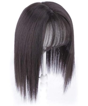 Shop Clip-in Hair Topper for Women | 45 cm Natural Black Crown Toupet for Gray & Showered Hair - Buy Online on GoSupps.com
