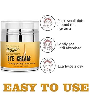 Manuka Honey Eye Cream for Dark Circles and Puffiness Under Eye Cream Anti Aging Eye Cream Improve the look of Fine Lines and Wrinkles Retinol and Aloe Vera Natural Relief - Buy Online on GoSupps.com